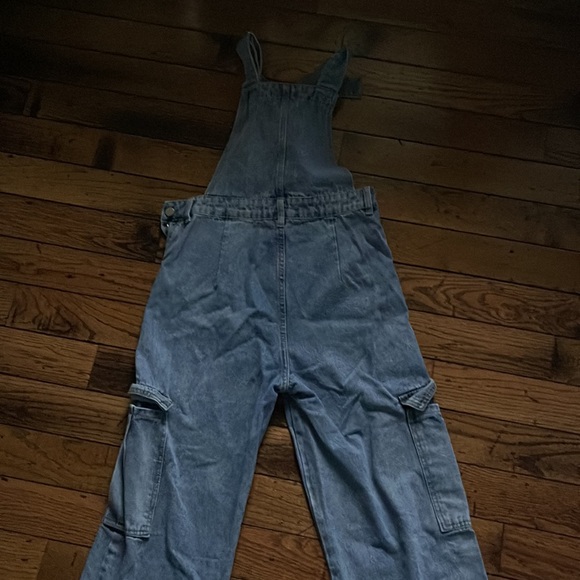 SHIEN size XS overalls light wash baggy pant - Picture 5 of 5